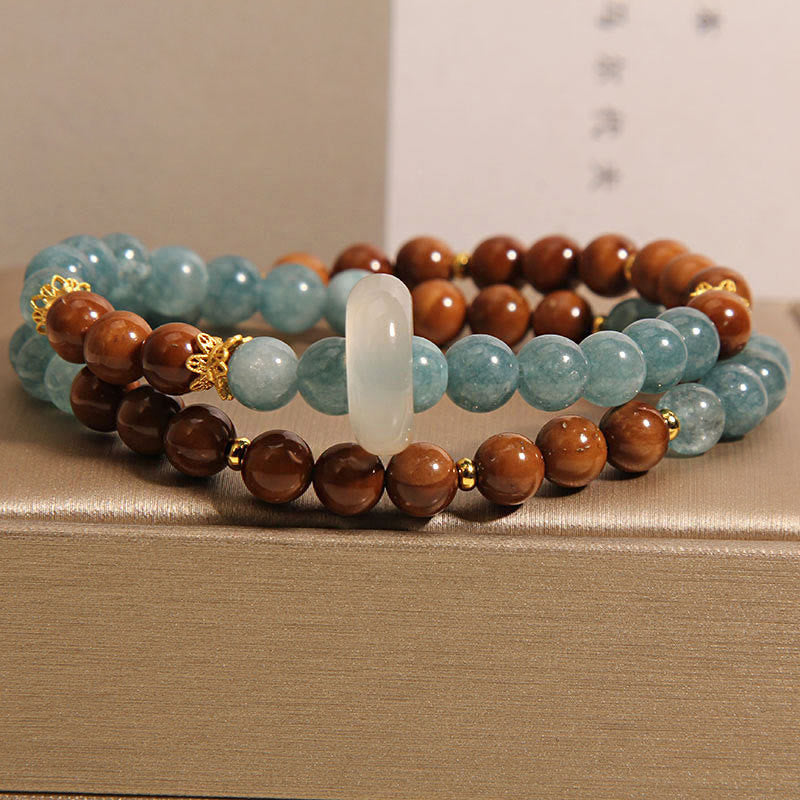 Buddha Stones Pulsera de Riqueza y Suerte con Semillas de Kuka y Jade