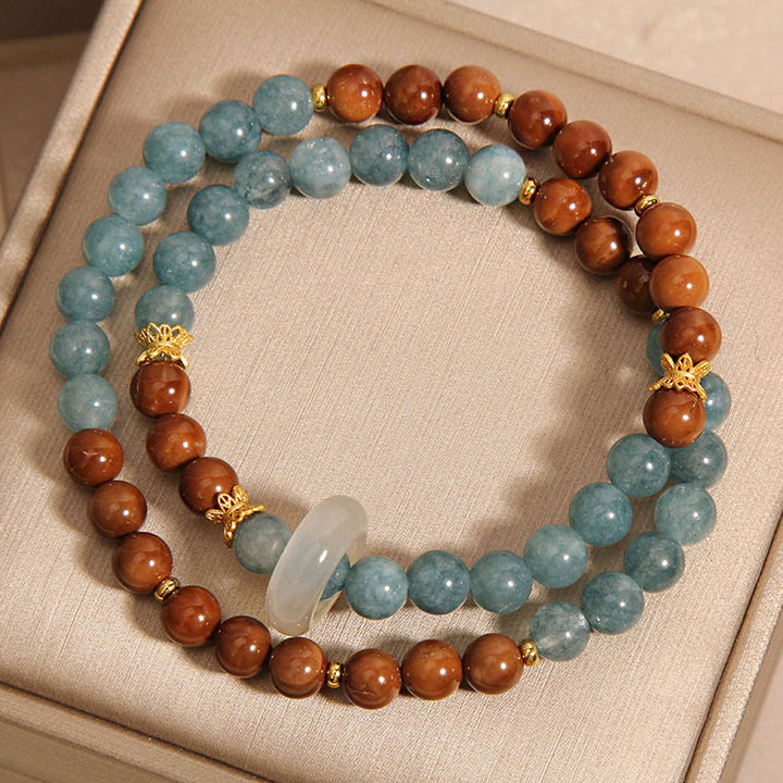 Buddha Stones Pulsera de Riqueza y Suerte con Semillas de Kuka y Jade
