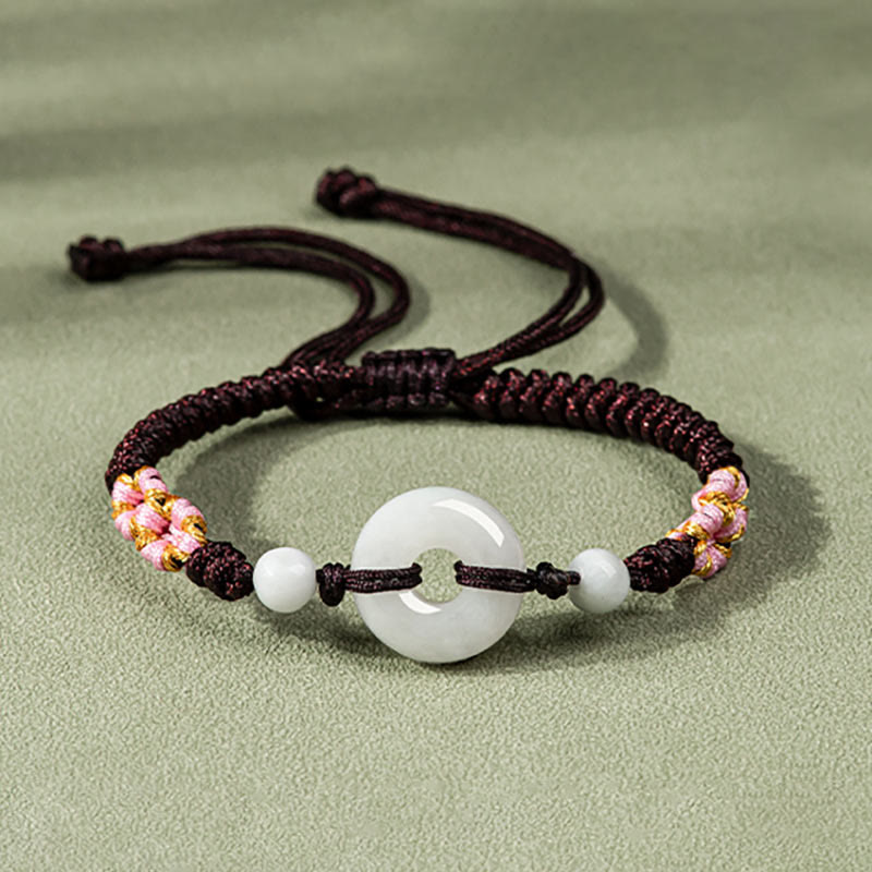 Pulsera de Cuerda Roja con Jade de la Suerte Abundancia de Buddha Stones