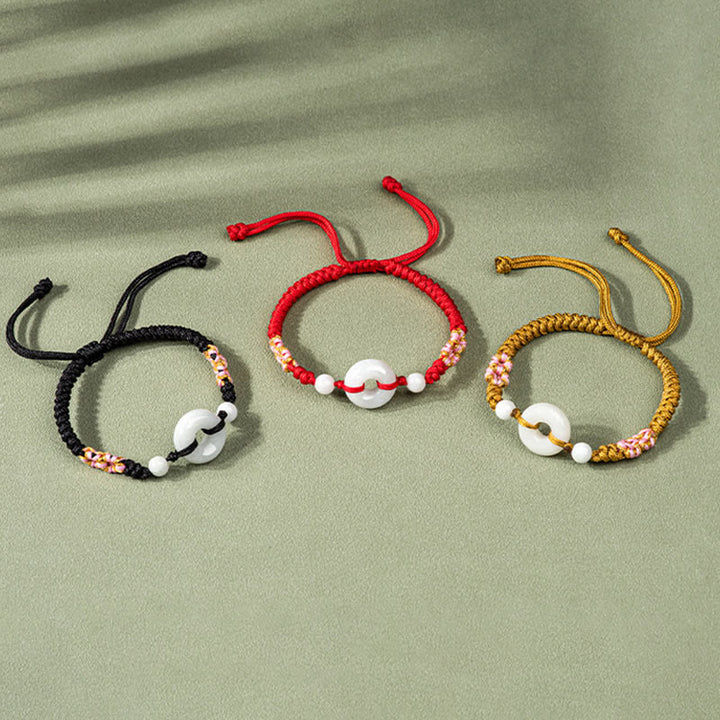 Pulsera de Cuerda Roja con Jade de la Suerte Abundancia de Buddha Stones