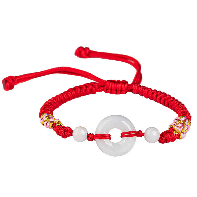 Pulsera de Cuerda Roja con Jade de la Suerte Abundancia de Buddha Stones