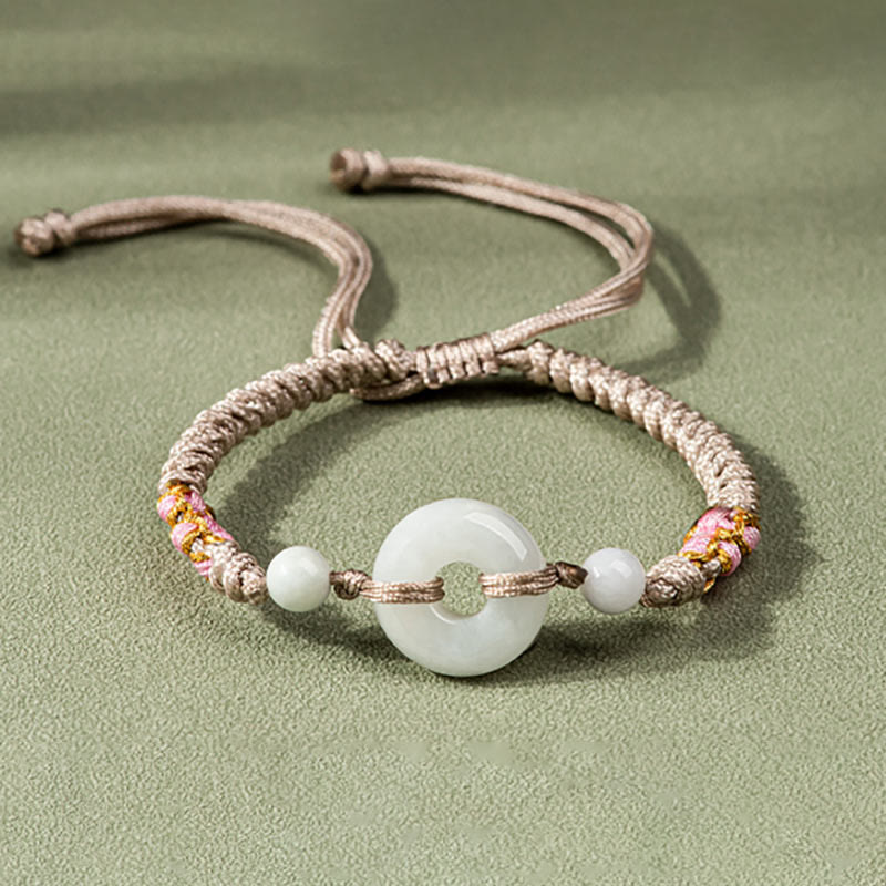 Pulsera de Cuerda Roja con Jade de la Suerte Abundancia de Buddha Stones