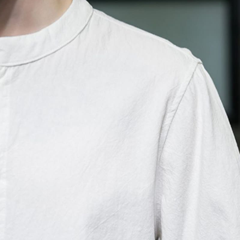 Camiseta de algodón de media manga para hombre en color liso de Buddha Stones - image 9