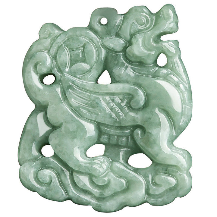 Colgante de collar con amuleto de la suerte y riqueza de Jade PiXiu de Buddha Stones - image 5