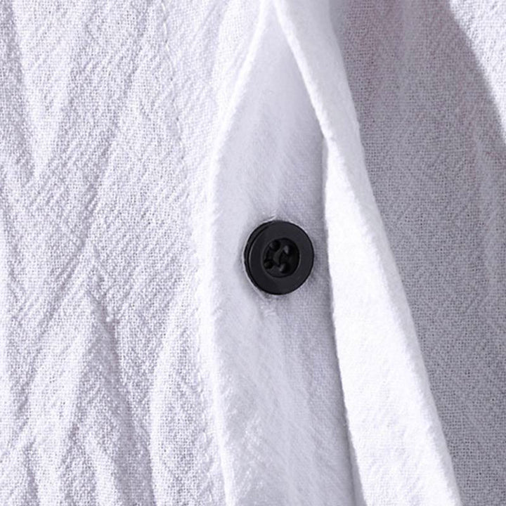 Camisa de hombre de verano de algodón de manga corta con botones Buddha Stones - image 9