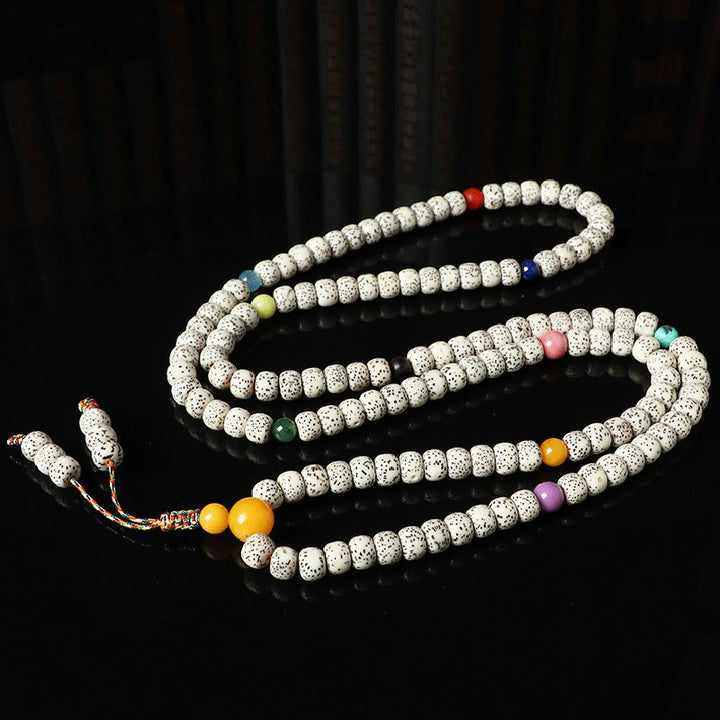 Pulsera de Buddha Stones de Semilla Bodhi Tibetana de Ámbar y Ágata para la Riqueza