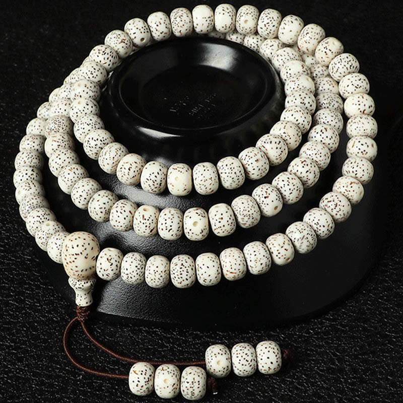 Pulsera de Buddha Stones de Semilla Bodhi Tibetana de Ámbar y Ágata para la Riqueza