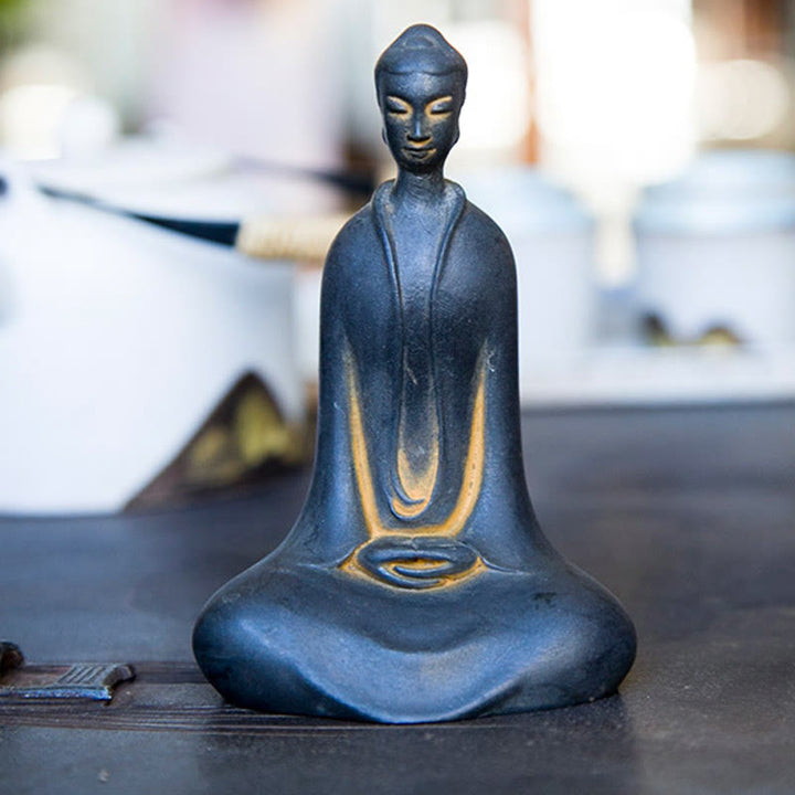 Buddha Stones Estatua de Resina Hecha a Mano de Polvo de Hierro Oxidado de Buda Sakyamuni Decoración del Hogar - image 11