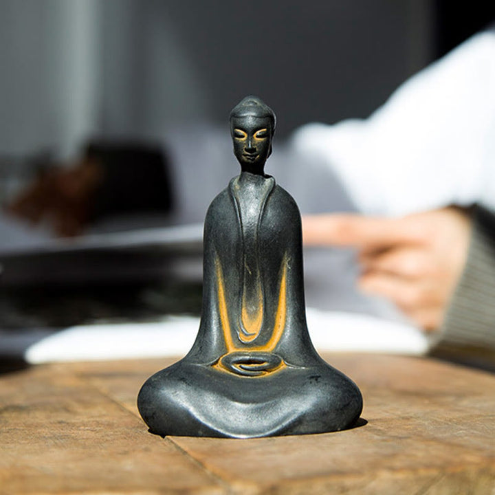 Buddha Stones Estatua de Resina Hecha a Mano de Polvo de Hierro Oxidado de Buda Sakyamuni Decoración del Hogar - image 7