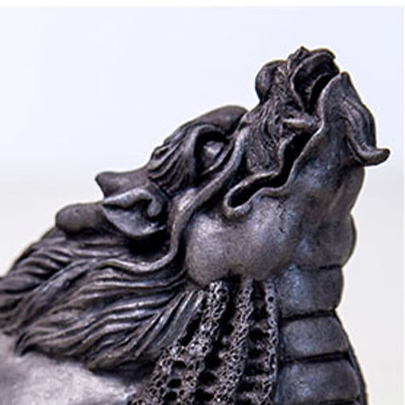 Estatua de Resina Hecha a Mano de Tortuga Dragón con Polvo de Hierro Oxidado para Decoración del Hogar Buddha Stones