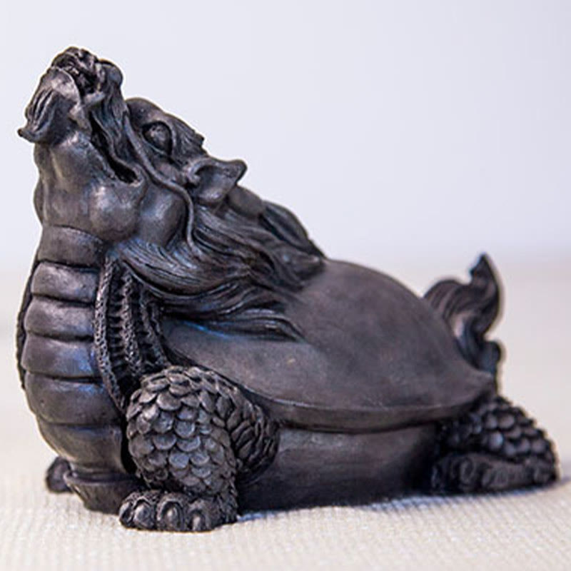 Estatua de Resina Hecha a Mano de Tortuga Dragón con Polvo de Hierro Oxidado para Decoración del Hogar Buddha Stones