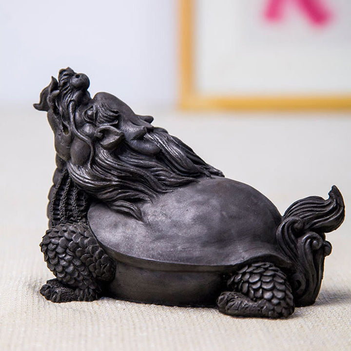 Estatua de Resina Hecha a Mano de Tortuga Dragón con Polvo de Hierro Oxidado para Decoración del Hogar Buddha Stones