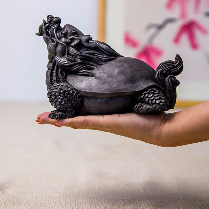 Estatua de Resina Hecha a Mano de Tortuga Dragón con Polvo de Hierro Oxidado para Decoración del Hogar Buddha Stones