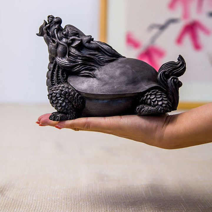 Estatua de Resina Hecha a Mano de Tortuga Dragón con Polvo de Hierro Oxidado para Decoración del Hogar Buddha Stones