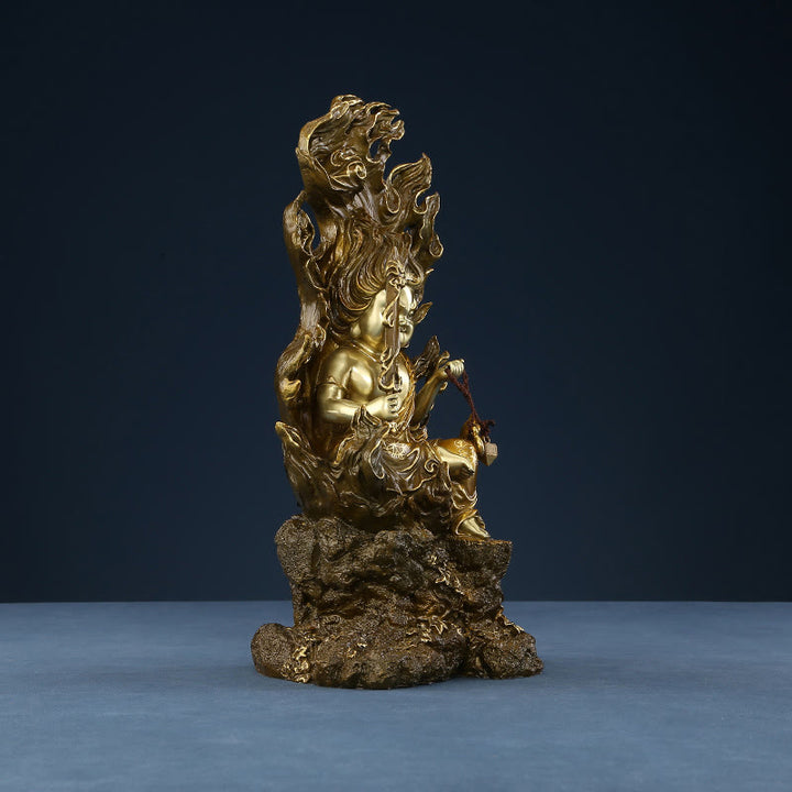 Buddha Stones Acalanatha Figura de Buda Estatua de Cobre Serenidad Decoración para Ofrenda en el Hogar