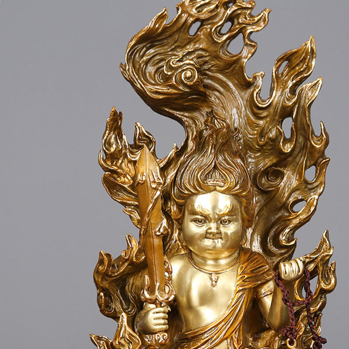 Buddha Stones Acalanatha Figura de Buda Estatua de Cobre Serenidad Decoración para Ofrenda en el Hogar