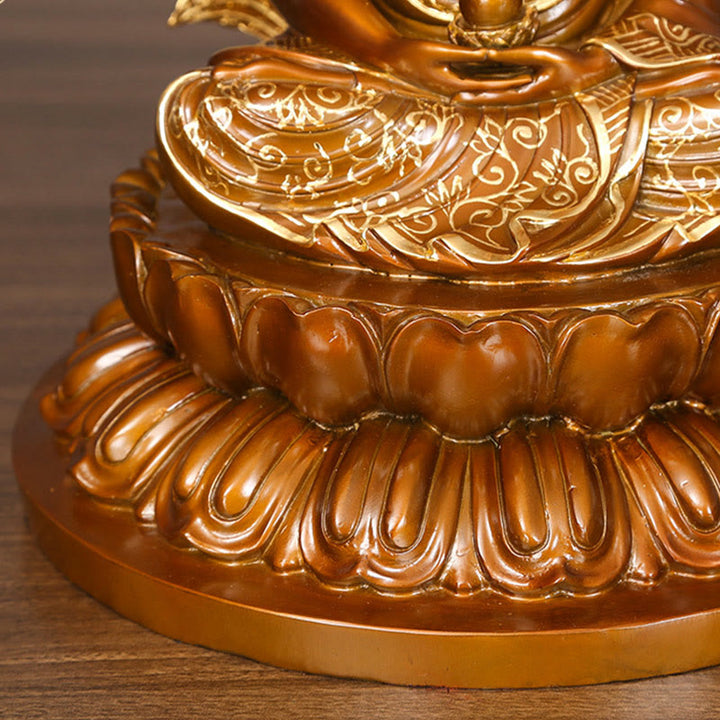 Buddha Stones Estatua de Cobre de Serenidad del Buda Sakyamuni Amitabha Medicina Figura Decorativa para Ofrenda en el Hogar