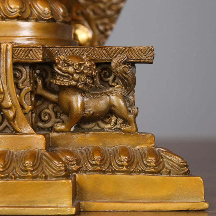 Buddha Stones Estatua de Decoración de Avalokitesvara Kwan Yin de Mil Brazos de Latón Cobre Hecha a Mano