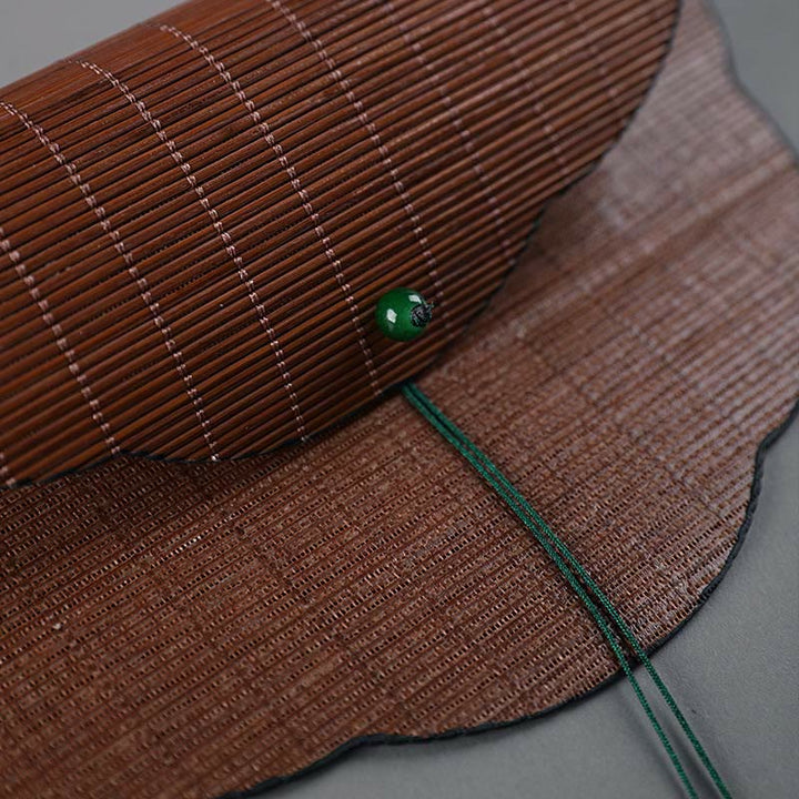 Buddha Stones Estilo Chino Hecho a Mano Bambú Mango Largo Ventilador Plegable Portátil