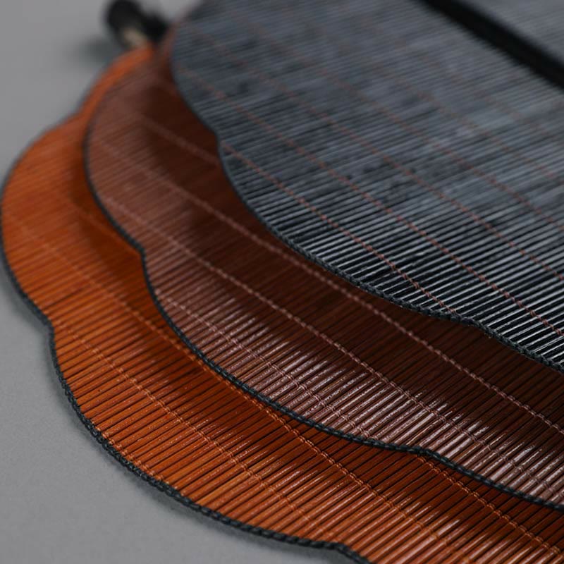 Buddha Stones Estilo Chino Hecho a Mano Bambú Mango Largo Ventilador Plegable Portátil