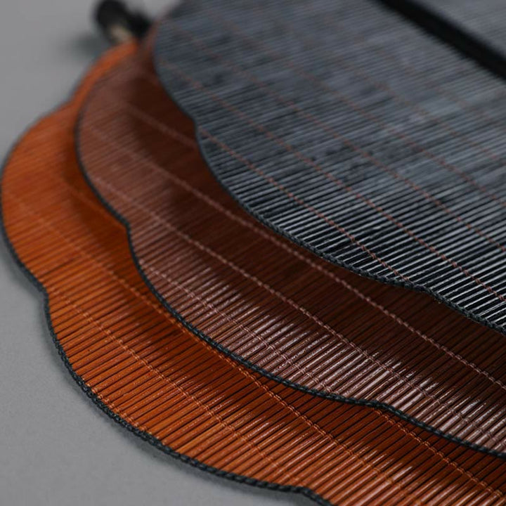 Buddha Stones Estilo Chino Hecho a Mano Bambú Mango Largo Ventilador Plegable Portátil