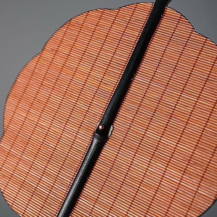 Buddha Stones Estilo Chino Hecho a Mano Bambú Mango Largo Ventilador Plegable Portátil