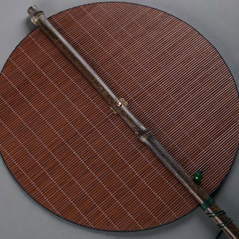 Buddha Stones Estilo Chino Hecho a Mano Bambú Mango Largo Ventilador Plegable Portátil