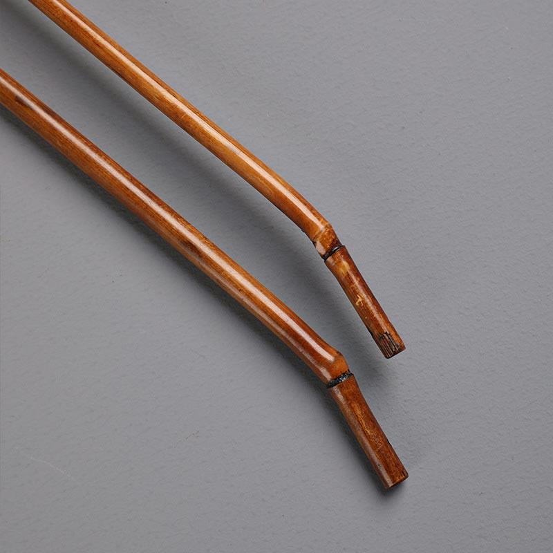 Buddha Stones Abanico de Estilo Chino Hecho a Mano con Mango Largo y Redondo de Bambú