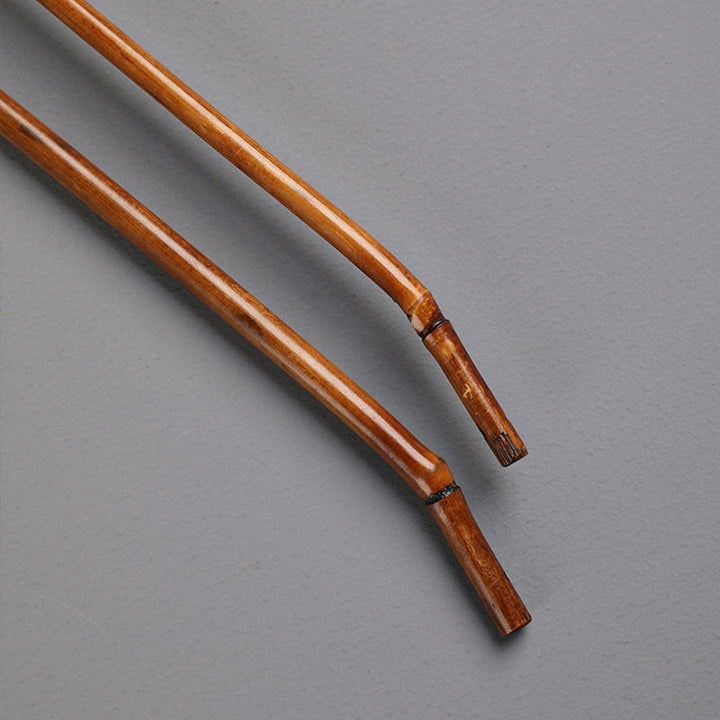 Buddha Stones Abanico de Estilo Chino Hecho a Mano con Mango Largo y Redondo de Bambú