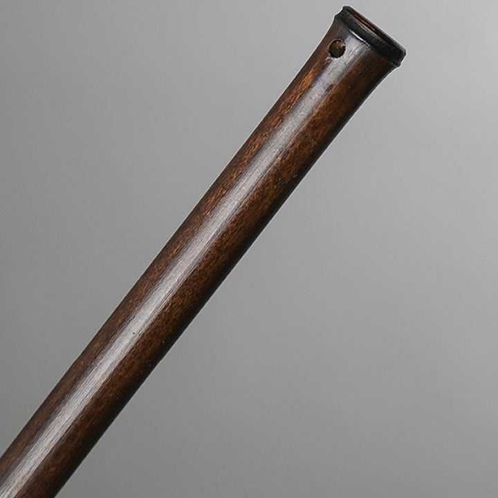 Buddha Stones estilo chino vintage abanico de mano redondo octogonal de bambú con mango largo