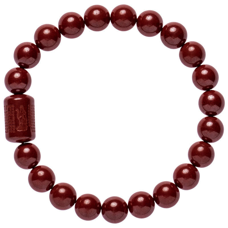 Pulsera de bendición de sutra de corazón de cinabrio natural con Buddha Stones