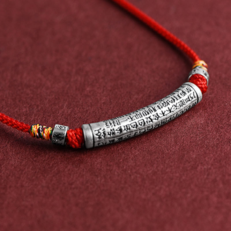 Buddha Stones Collar de Colgante de Cadena de Sutra del Corazón de Seis Verdaderas Palabras en Plata de Ley 999 - image 14