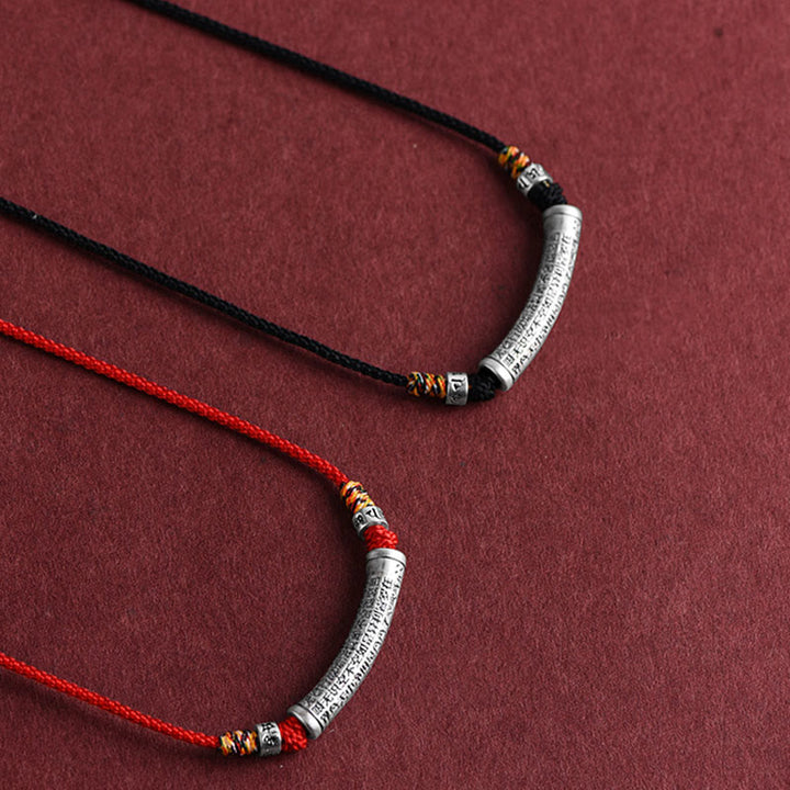 Buddha Stones Collar de Colgante de Cadena de Sutra del Corazón de Seis Verdaderas Palabras en Plata de Ley 999 - image 16