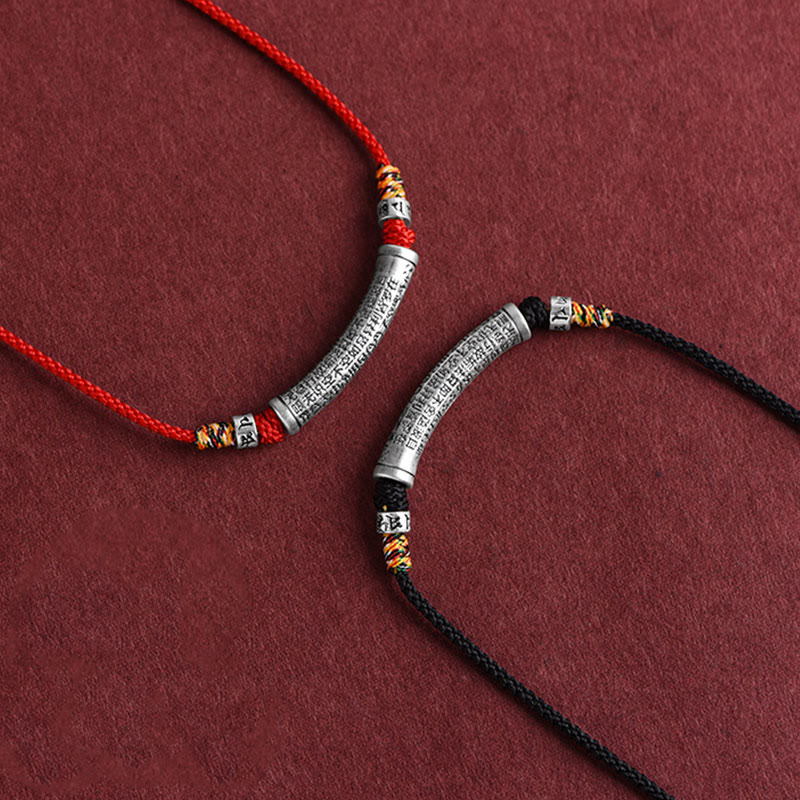 Buddha Stones Collar de Colgante de Cadena de Sutra del Corazón de Seis Verdaderas Palabras en Plata de Ley 999 - image 17