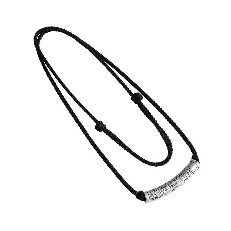 Buddha Stones Collar de Colgante de Cadena de Sutra del Corazón de Seis Verdaderas Palabras en Plata de Ley 999 - image 25