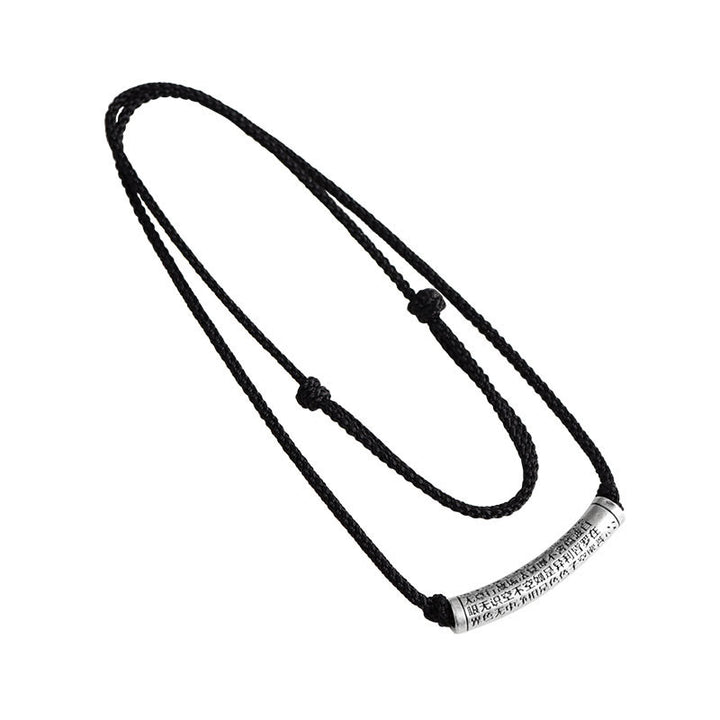 Buddha Stones Collar de Colgante de Cadena de Sutra del Corazón de Seis Verdaderas Palabras en Plata de Ley 999 - image 25