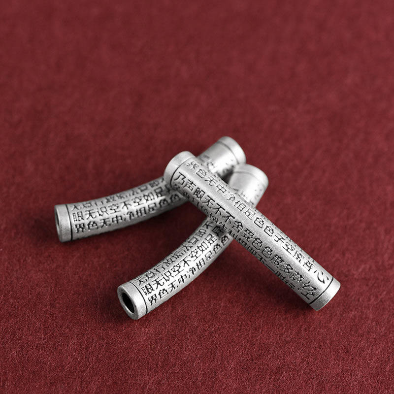 Buddha Stones Collar de Colgante de Cadena de Sutra del Corazón de Seis Verdaderas Palabras en Plata de Ley 999 - image 5