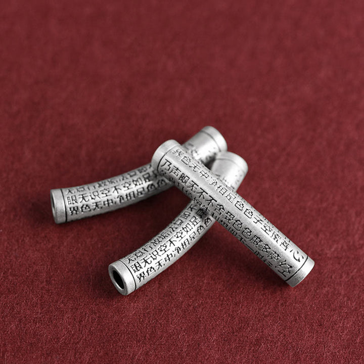 Buddha Stones Collar de Colgante de Cadena de Sutra del Corazón de Seis Verdaderas Palabras en Plata de Ley 999 - image 5