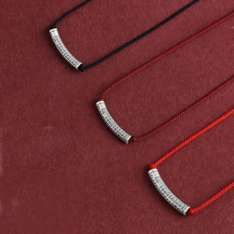 Buddha Stones Collar de Colgante de Cadena de Sutra del Corazón de Seis Verdaderas Palabras en Plata de Ley 999 - image 29