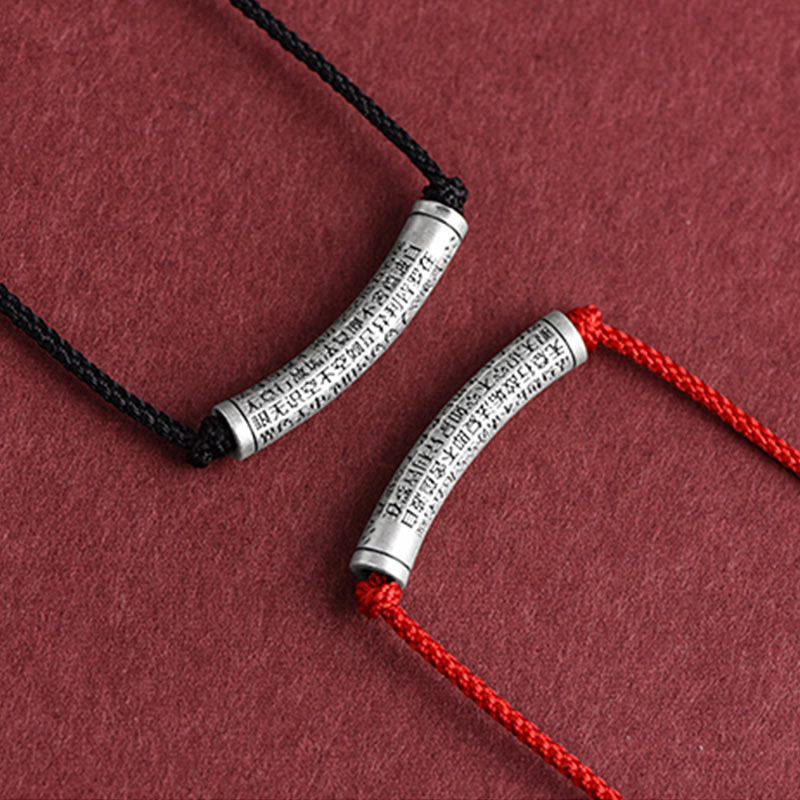 Buddha Stones Collar de Colgante de Cadena de Sutra del Corazón de Seis Verdaderas Palabras en Plata de Ley 999 - image 28