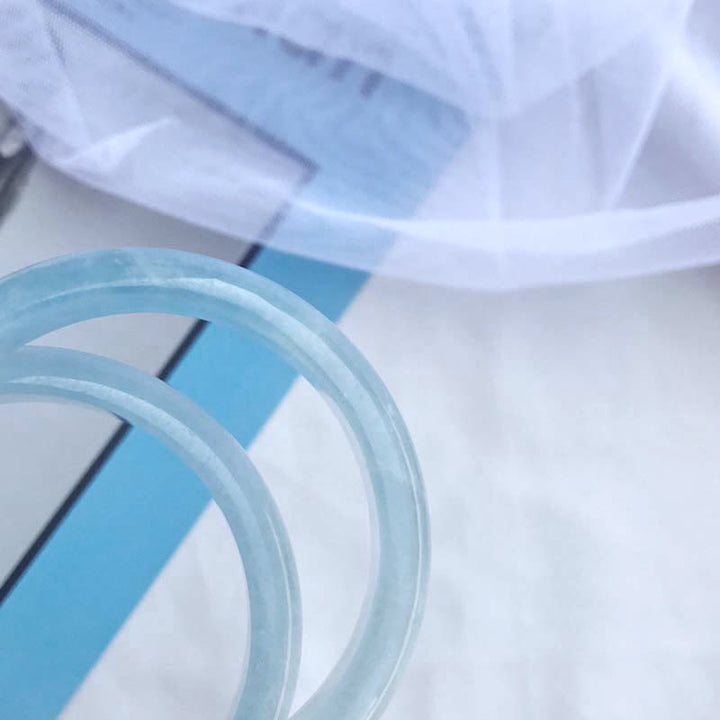 Pulsera de bendición de aguamarina natural con Buddha Stones