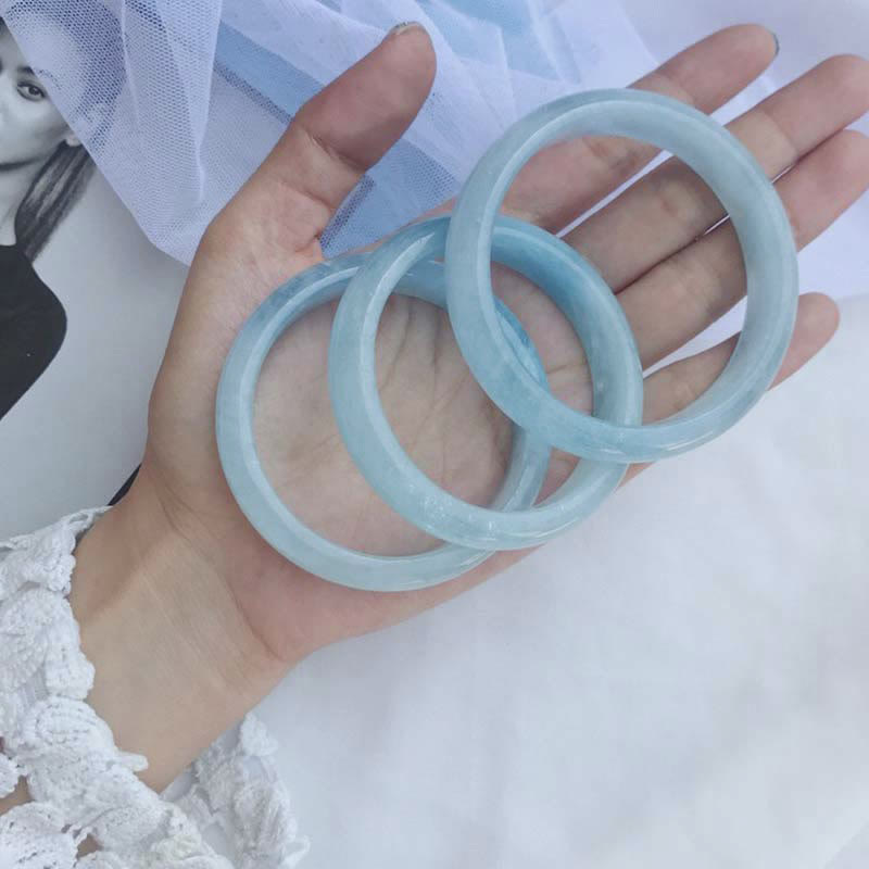 Pulsera de bendición de aguamarina natural con Buddha Stones