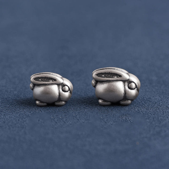 Pulsera tobillera con cuerda de la suerte de conejo de plata de ley 999 hecha a mano con Buddha Stones