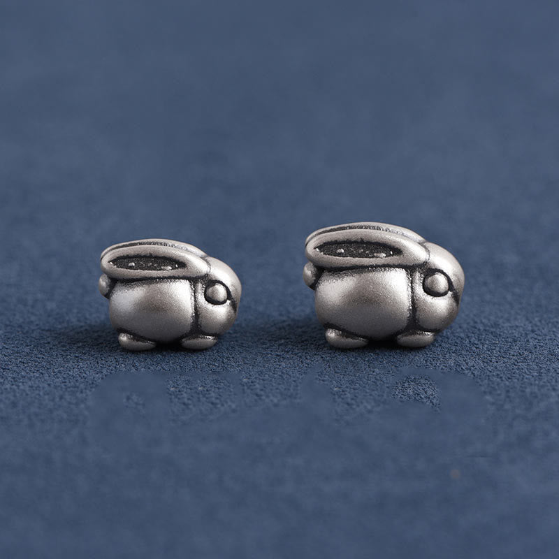 Pulsera tobillera con cuerda de la suerte de conejo de plata de ley 999 hecha a mano con Buddha Stones