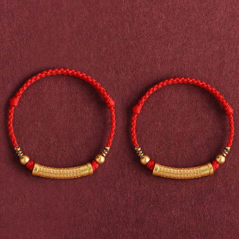 Pulsera de tobillo con cuerda de protección y fuerza de Sutra del corazón hecha a mano con Buddha Stones