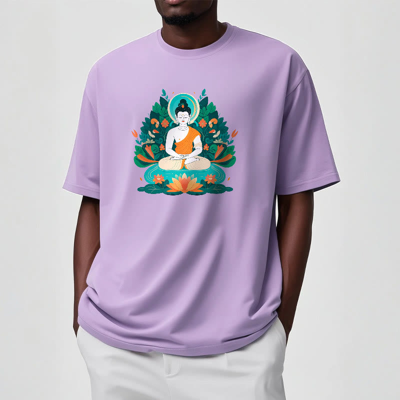 Piedras de Buda Flor Hierba Loto Bodhisattva Camiseta - image 17