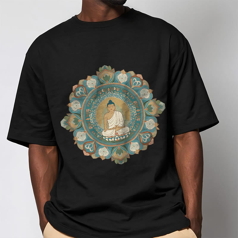 Camiseta de Flores de Mandala de Piedra de Buda - image 7