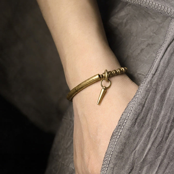 Pulsera sencilla de equilibrio de riqueza con Buddha Stones, cobre y latón - image 10