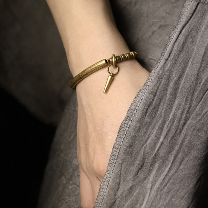 Pulsera sencilla de equilibrio de riqueza con Buddha Stones, cobre y latón - image 4