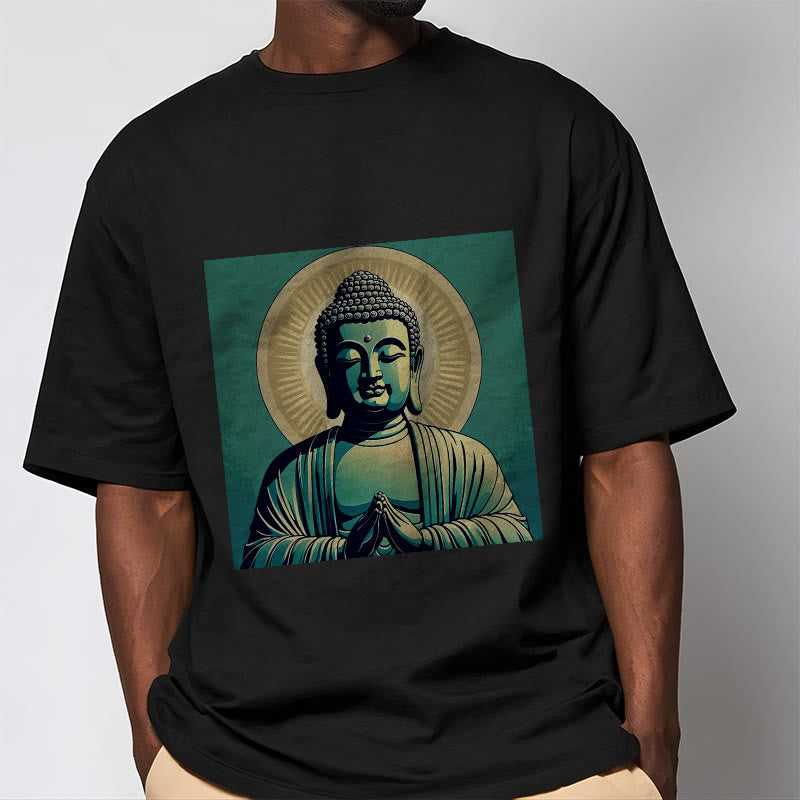 Camisa Buddha Stones Aura Green Buddha Tee - image 7